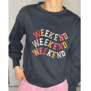 NWT VINCE CAMUTO WEEKEND black sweatshirt